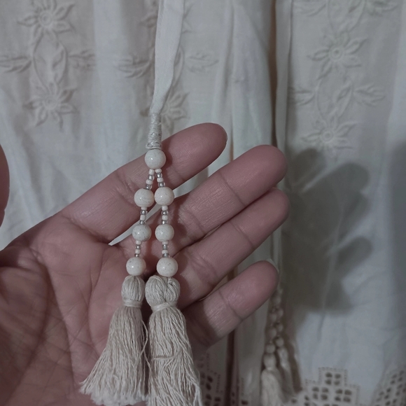 100% Viscoce, Love Sam Cream Pants with Lace Detail - Picture 3 of 7